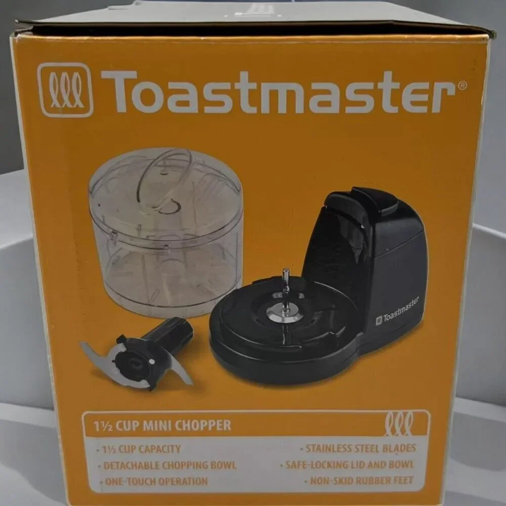 Toastmaster Electric 1.5 Cup Mini ChoppervStainless Steel Blades Black NEW